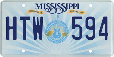 MS license plate HTW594