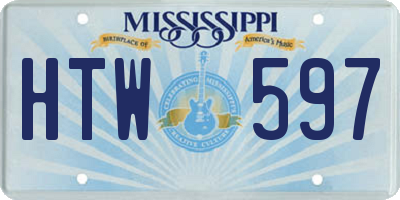 MS license plate HTW597
