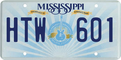 MS license plate HTW601