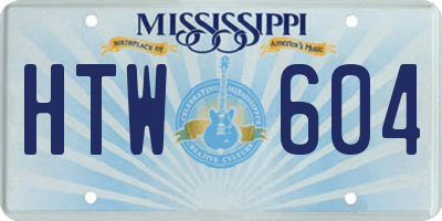 MS license plate HTW604