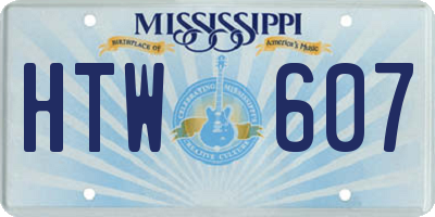 MS license plate HTW607