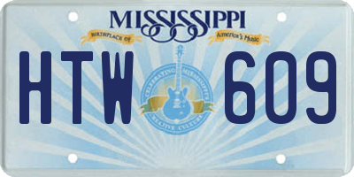 MS license plate HTW609