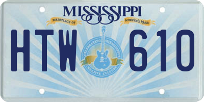 MS license plate HTW610