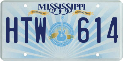 MS license plate HTW614