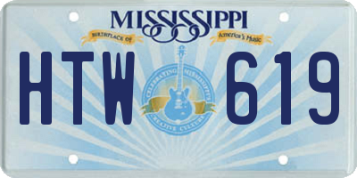 MS license plate HTW619