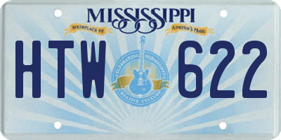 MS license plate HTW622