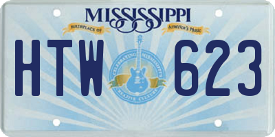 MS license plate HTW623