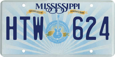 MS license plate HTW624
