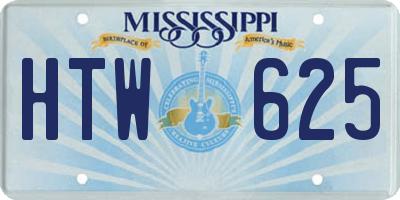 MS license plate HTW625