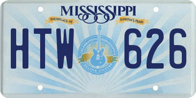 MS license plate HTW626