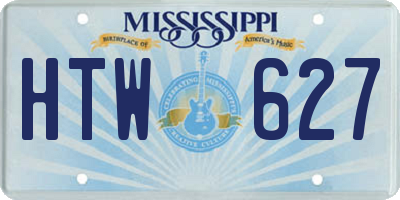 MS license plate HTW627
