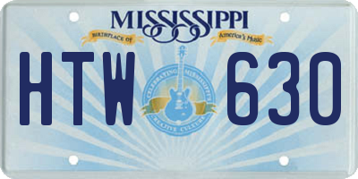 MS license plate HTW630