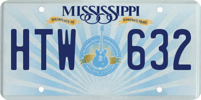 MS license plate HTW632