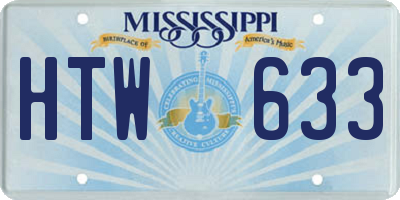 MS license plate HTW633