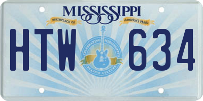 MS license plate HTW634