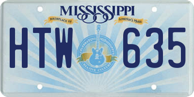 MS license plate HTW635