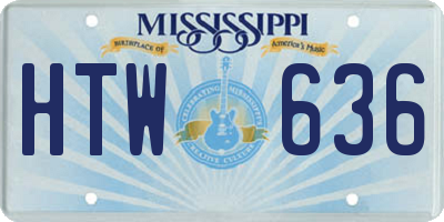 MS license plate HTW636