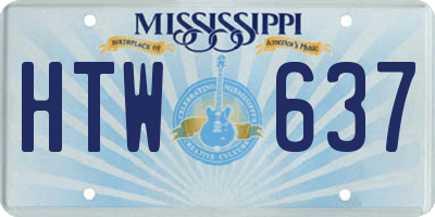 MS license plate HTW637