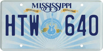 MS license plate HTW640