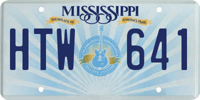 MS license plate HTW641