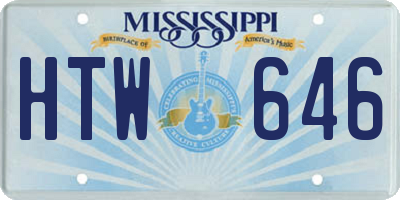 MS license plate HTW646