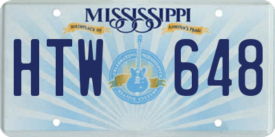 MS license plate HTW648