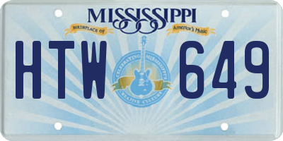 MS license plate HTW649