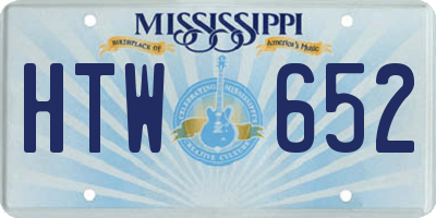 MS license plate HTW652