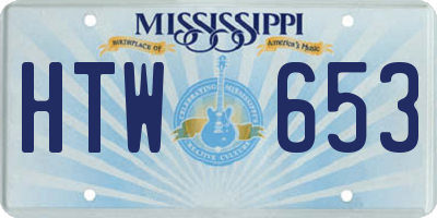 MS license plate HTW653