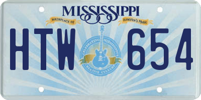 MS license plate HTW654