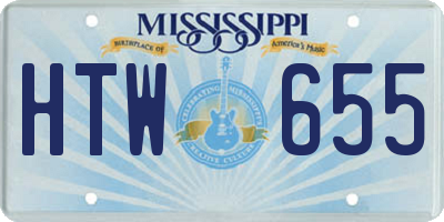 MS license plate HTW655