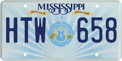 MS license plate HTW658