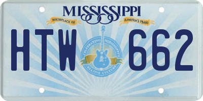MS license plate HTW662