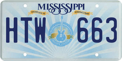 MS license plate HTW663