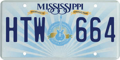 MS license plate HTW664