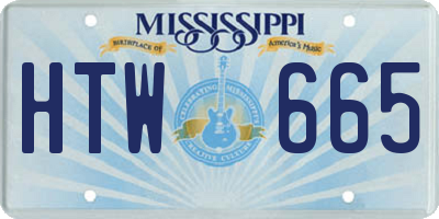 MS license plate HTW665