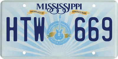 MS license plate HTW669
