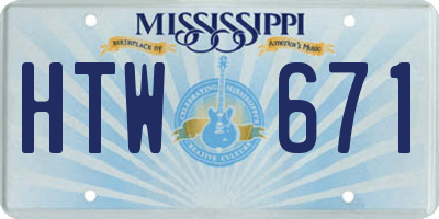 MS license plate HTW671