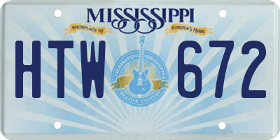 MS license plate HTW672