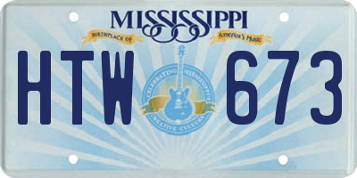 MS license plate HTW673