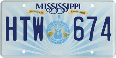 MS license plate HTW674