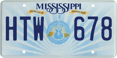 MS license plate HTW678