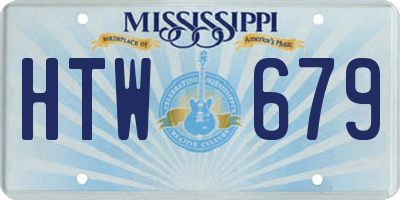 MS license plate HTW679