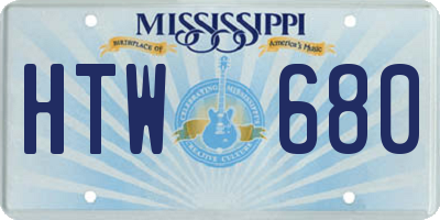 MS license plate HTW680