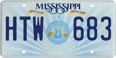 MS license plate HTW683