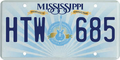 MS license plate HTW685