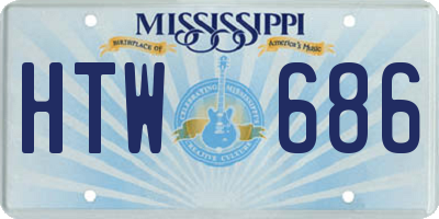 MS license plate HTW686