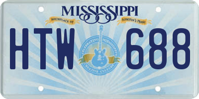 MS license plate HTW688