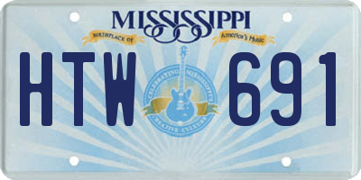 MS license plate HTW691