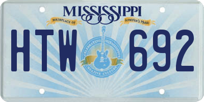 MS license plate HTW692